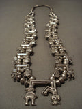 Opulent And Absolutely Incredible 'Yeibichai' Squash Blossom Native American Jewelry Silver Necklace-Nativo Arts