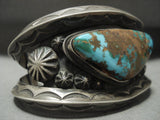 Opulent And Finest Fred Maloney Vintage Navajo Royston Turquoise Native American Jewelry Silver Bracelet-Nativo Arts