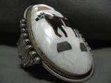 Opulent And Most Unique Ben Begaye Turquoise Native American Jewelry Silver Bracelet- 4' Tall!-Nativo Arts