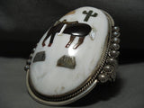 Opulent And Most Unique Ben Begaye Turquoise Native American Jewelry Silver Bracelet- 4' Tall!-Nativo Arts