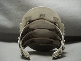 Opulent And Most Unique Ben Begaye Turquoise Native American Jewelry Silver Bracelet- 4' Tall!-Nativo Arts