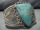 Opulent Earlier 1900's Vintage Native American Navajo Royston Turquoise Sterling Silver Bracelet-Nativo Arts