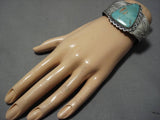 Opulent Earlier 1900's Vintage Native American Navajo Royston Turquoise Sterling Silver Bracelet-Nativo Arts