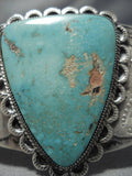 Opulent Earlier 1900's Vintage Native American Navajo Royston Turquoise Sterling Silver Bracelet-Nativo Arts