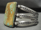 Opulent Early Royston Turquoise Heavier Vintage Navajo Native American Jewelry Silver Bracelet-Nativo Arts