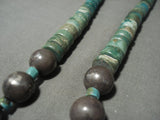 Opulent Hand Cut Royston Turquoise Hiehsi Native American Jewelry Silver Ball Vintage Navajo Necklace-Nativo Arts