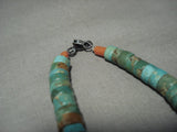 Opulent Hand Cut Royston Turquoise Hiehsi Native American Jewelry Silver Ball Vintage Navajo Necklace-Nativo Arts