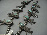 Opulent Hand Haammered Sterling Native American Jewelry Silver Turquoise Vintage Squash Blossom Necklace-Nativo Arts