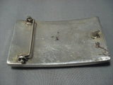Opulent Heavy Vintage Navajo Turquoise Wood Sterling Native American Jewelry Silver Buckle Old-Nativo Arts