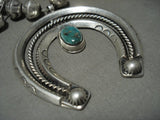 Opulent 'Huge Handmade Native American Jewelry Silver Bead' Vintage Navajo Squash Blossom Necklace-Nativo Arts
