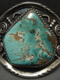 Opulent Huge Vintage Navajo 'Natural Royston' Turquoise Native American Jewelry Silver Swirl Bracelet-Nativo Arts
