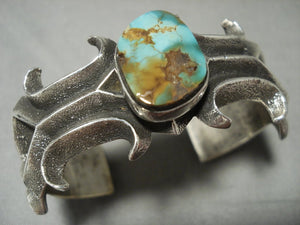 Opulent Important Navajo Aaron Anderson Royston Turquoise Native American Jewelry Silver Bracelet-Nativo Arts