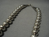 Opulent Jeff Castillo Vintage Native American Navajo Sterling Silver Drum Necklace Old-Nativo Arts