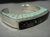 Opulent Modernistic Navajo 'Mignight Space' Turquoise Native American Jewelry Silver Bracelet-Nativo Arts