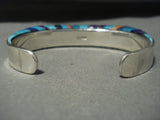 Opulent Modernistic Navajo 'Mignight Space' Turquoise Native American Jewelry Silver Bracelet-Nativo Arts