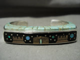 Opulent Modernistic Navajo 'Mignight Space' Turquoise Native American Jewelry Silver Bracelet-Nativo Arts