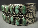 Opulent Modernistic Navajo Spiderweb Turquoise Native American Jewelry Silver Bracelet-Nativo Arts