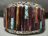 Opulent Navajo 'Charles Loloma Style' Turquoise Shell Native American Jewelry Silver Bracelet- 165 Gram-Nativo Arts