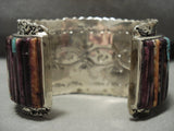 Opulent Navajo 'Charles Loloma Style' Turquoise Shell Native American Jewelry Silver Bracelet- 165 Gram-Nativo Arts