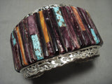Opulent Navajo 'Charles Loloma Style' Turquoise Shell Native American Jewelry Silver Bracelet- 165 Gram-Nativo Arts