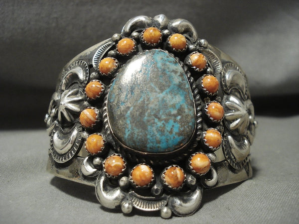 アクセサリー H.MORGAN Navajo turquoise bracelet Chimayo Trading Navajo Rugs Pueblo Pottery Fine ArtNavajo Sterling