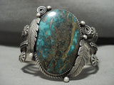 Opulent Navajo Landoll And Huge Turquoise Native American Jewelry Silver Arrow Bracelet-Nativo Arts