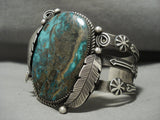 Opulent Navajo Landoll And Huge Turquoise Native American Jewelry Silver Arrow Bracelet-Nativo Arts