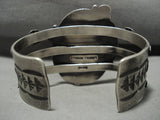 Opulent Navajo Landoll And Huge Turquoise Native American Jewelry Silver Arrow Bracelet-Nativo Arts
