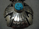 Opulent Norm Woody Vintage Native American Navajo Turquoise Sterling Silver Tubule Necklace-Nativo Arts