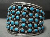 Opulent 'Snake Eyes Turquoise' Vintage Navajo Native American Jewelry Silver Bracelet-Nativo Arts