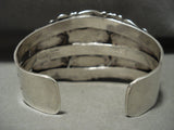 Opulent 'Spiderweb Dream' Vintage Navajo Chunky Turquoise Native American Jewelry Silver Bracelet Old-Nativo Arts