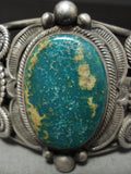Opulent Twist Wire Vintage Navajo Pilot Mntn Turquoise Native American Jewelry Silver Bracelet-Nativo Arts
