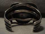Opulent Very Incredible Vintage Navajo 'Triangle Turquoise' Native American Jewelry Silver Bracelet-Nativo Arts