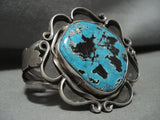 Opulent Vintage **bisbee Turquoise** Native American Jewelry Silver Bracelet Old-Nativo Arts