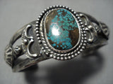 Opulent Vintage Native American Jewelry Navajo 1900's Spiderweb Turquoise Sterling Silver Bracelet Old-Nativo Arts