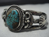 Opulent Vintage Native American Jewelry Navajo 1900's Spiderweb Turquoise Sterling Silver Bracelet Old-Nativo Arts