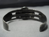Opulent Vintage Native American Jewelry Navajo 1900's Spiderweb Turquoise Sterling Silver Bracelet Old-Nativo Arts