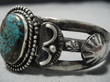Opulent Vintage Native American Jewelry Navajo 1900's Spiderweb Turquoise Sterling Silver Bracelet Old-Nativo Arts