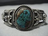Opulent Vintage Native American Jewelry Navajo 1900's Spiderweb Turquoise Sterling Silver Bracelet Old-Nativo Arts