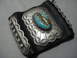 Opulent Vintage Native American Jewelry Navajo #8 Turquoise Sterling Silver Ketoh Bracelet Old-Nativo Arts