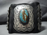 Opulent Vintage Native American Jewelry Navajo #8 Turquoise Sterling Silver Ketoh Bracelet Old-Nativo Arts