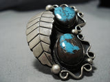 Opulent Vintage Native American Jewelry Navajo Bisbee Turquoise Sterling Silver Ring Old-Nativo Arts