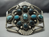 Opulent Vintage Native American Jewelry Navajo Domed Turquoise Sterling Silver Indian Mntn Bracelet-Nativo Arts