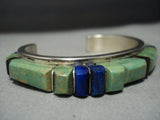 Opulent!! Vintage Native American Jewelry Navajo High Rise Royston Turquoise Sterling Silver Bracelet-Nativo Arts