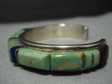 Opulent!! Vintage Native American Jewelry Navajo High Rise Royston Turquoise Sterling Silver Bracelet-Nativo Arts