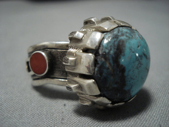 Opulent Vintage Native American Jewelry Navajo Last Chance Turquoise Sterling Silver Ring Old-Nativo Arts