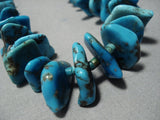 Opulent Vintage Native American Jewelry Navajo Persin Turquoise Squaw Tied Necklace Old-Nativo Arts