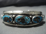 Opulent Vintage Native American Jewelry Navajo Persin Turquoise Sterling Silver Bracelet Old Cuff-Nativo Arts