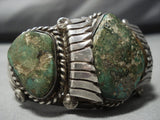 Opulent Vintage Native American Jewelry Navajo Ray Morton Green Turquoise Sterling Silver Bracelet-Nativo Arts