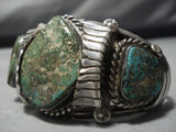 Opulent Vintage Native American Jewelry Navajo Ray Morton Green Turquoise Sterling Silver Bracelet-Nativo Arts